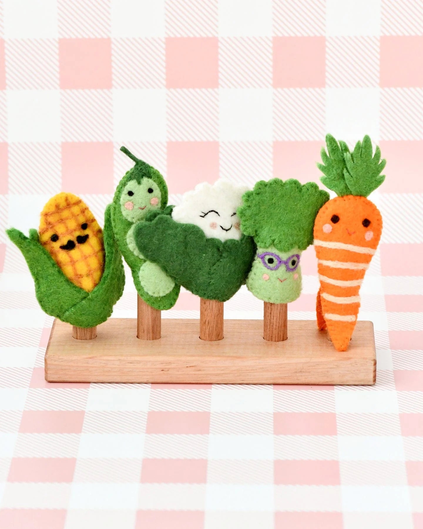 Ensemble de marionnettes à doigts en feutre représentant des légumes – Jeu de simulation amusant et éducatif pour enfants
