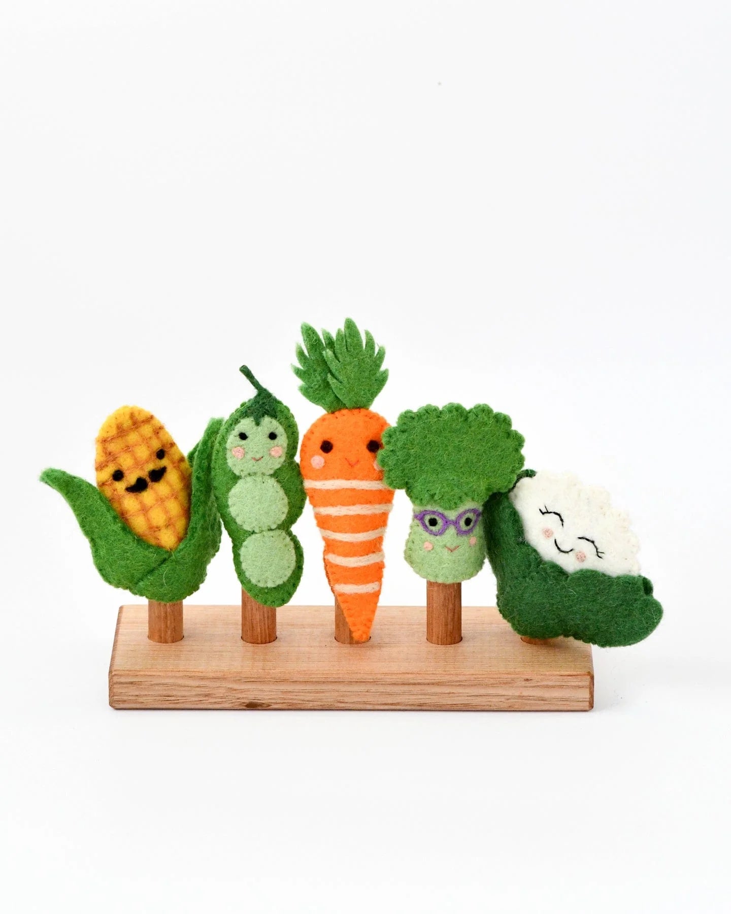 Ensemble de marionnettes à doigts en feutre représentant des légumes – Jeu de simulation amusant et éducatif pour enfants